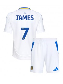 Leeds United Daniel James #7 Replika Hemmakläder Barn 2024-25 Kortärmad (+ byxor)